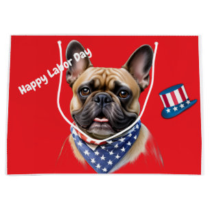 Französischen Bulldoggen Amerika Labor Day Large Gift Bag