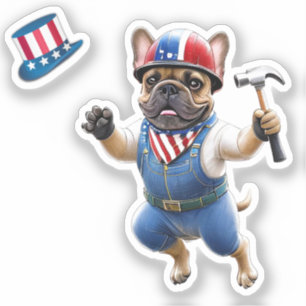 Französischen Bulldoggen Happy Labor Day