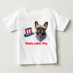 Französischen Bulldoggen mit Halstuch Amerika Labo Baby T-Shirt