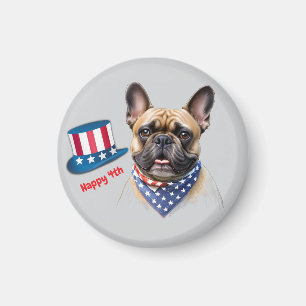 Französischen Bulldoggen mit Halstuch Amerika Magnet
