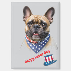Französischen Bulldoggen mit Halstuch  Labor Day Magnet
