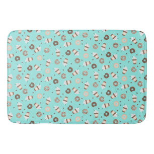 Frappuccino Coffee Sprinkled Doughnut Pattern Bath Mat