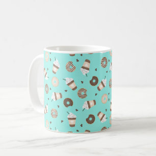 Frappuccino Coffee Sprinkled Doughnut Pattern Coffee Mug