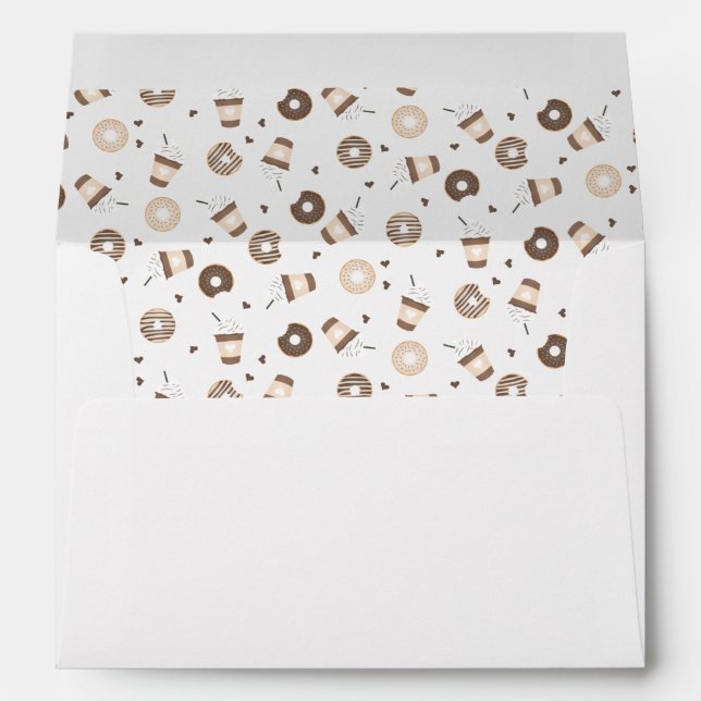 Frappuccino Coffee Sprinkled Doughnut Pattern Envelope (Back (Bottom))