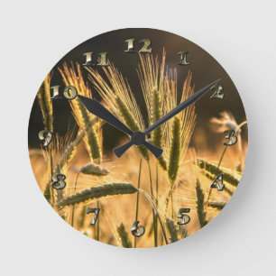 Frarm Fresh Wheat Field Round Clock