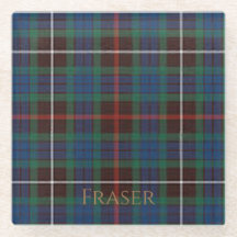 Fraser Clan Tartan Glass Coaster