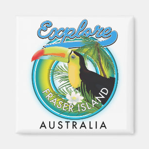 Fraser Island Australia exploration logo Magnet