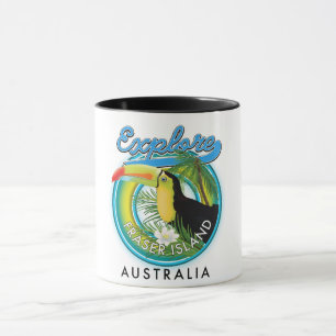 Fraser Island Australia exploration logo Mug