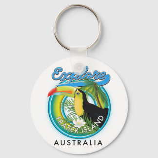 Fraser Island Australia exploration logo Postcard Key Ring