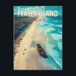 Fraser Island K'gari Australia Travel Art Vintage Postcard<br><div class="desc">Fraser Island in a vector art style. K'gari,  also known by its former name Fraser Island,  is a World Heritage-listed sand island along the south-eastern coast.</div>