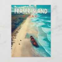 Fraser Island K'gari Australia Travel Art Vintage