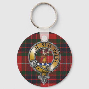 Fraser Lovat Tartan & Badge Key Ring