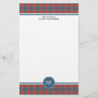 Fraser of Lovat Ancient Tartan Monogram Stationery