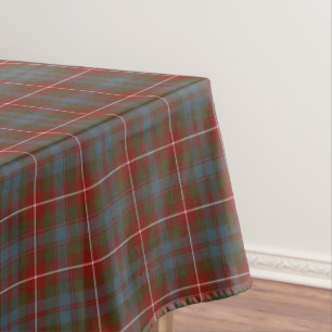 Fraser of Lovat Muted Red and Blue Tartan Tablecloth