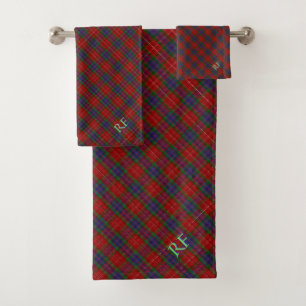 Fraser Official Tartan with monogram / initials Bath Towel Set