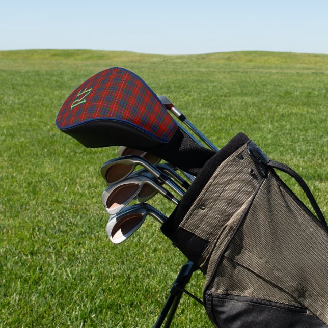 Fraser Official Tartan with monogram / initials Golf Head Cover (In Situ)