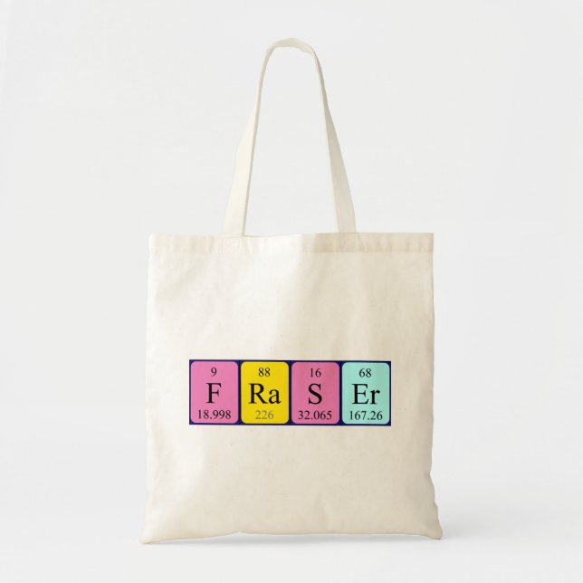 Fraser periodic table name tote bag (Front)