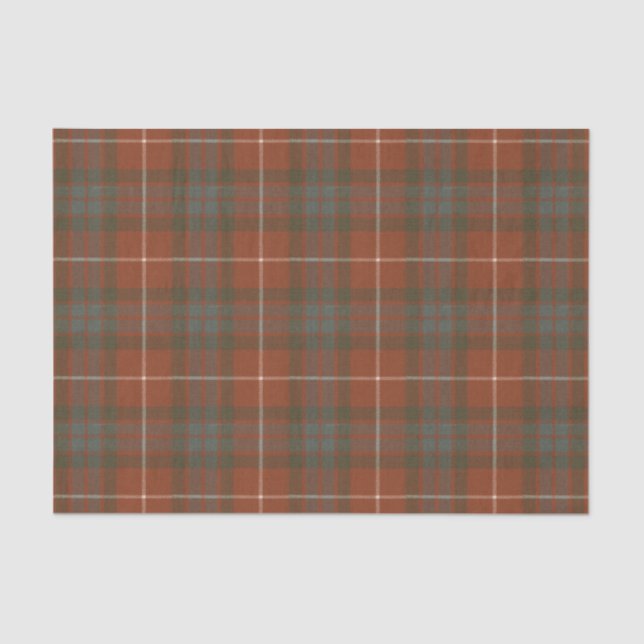 Fraser Red Weathered Scottish Tart Scottish Tartan Tissue Paper (Front)