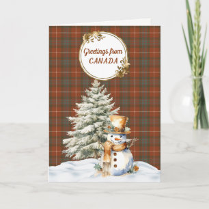 Fraser Red Weathered Tartan Christmas  Holiday Card