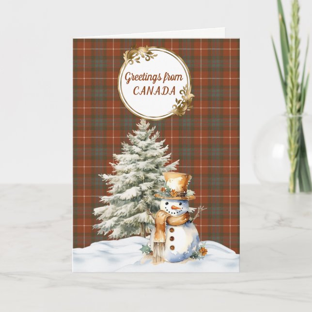 Fraser Red Weathered Tartan Christmas  Holiday Card (Front)