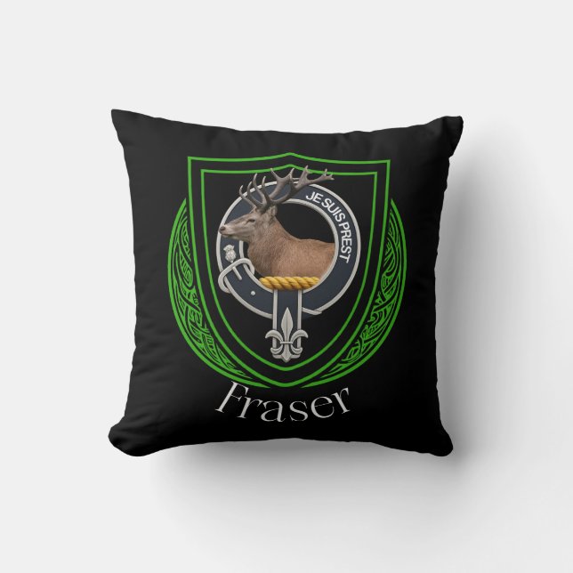 Fraser Scottish Clan Crest Cushion (Front)