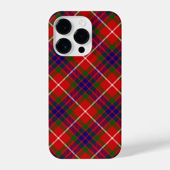 Fraser tartan red green blue purple plaid iPhone case (Back)