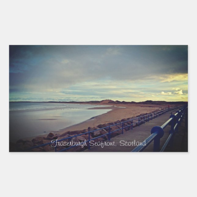 Fraserburgh Bay Seafront Walk, Scotland Rectangular Sticker