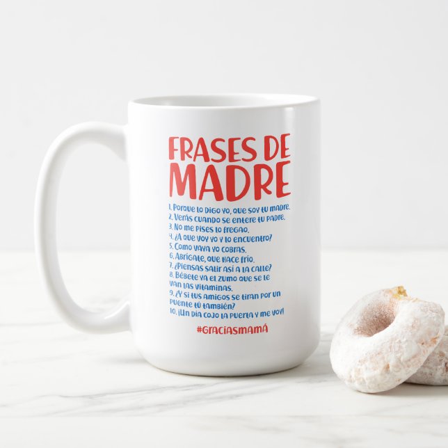 Frases de Madre Coffee Mug (With Donut)