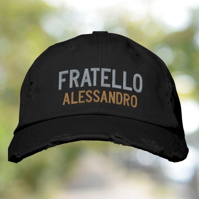 Fratello (brother) Personalised Embroidered Hat (Creator Uploaded)