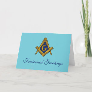 Fraternal Greetings Freemason Masonic Birthday Thank You Card
