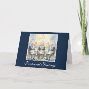 Fraternal Greetings Freemason Masonic Birthday Thank You Card