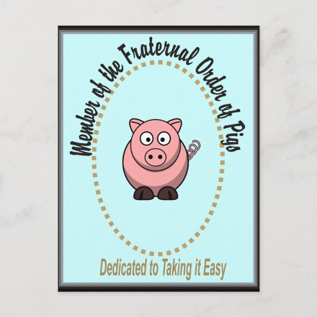Fraternal Order of Pigs Postcard (Front)