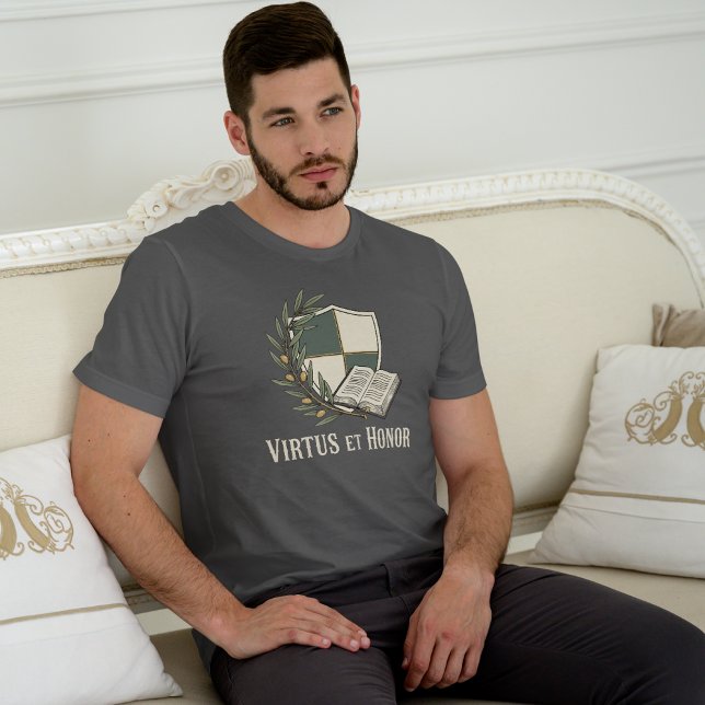 Fraternity Virtus et Honour Academic Crest T-Shirt (Creator Uploaded)