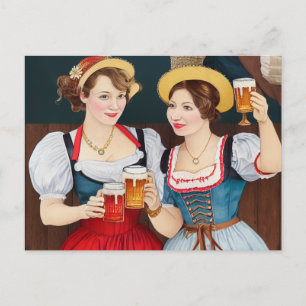 Frauen auf dem Oktoberfest. O'Zapft is! Postcard