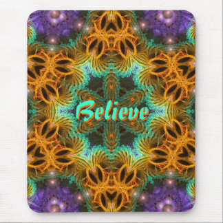 Fraxtal Art Star : Orange Aqua Purple Mousepad