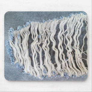 Frayed Blue Jean Hole Mouse Pad