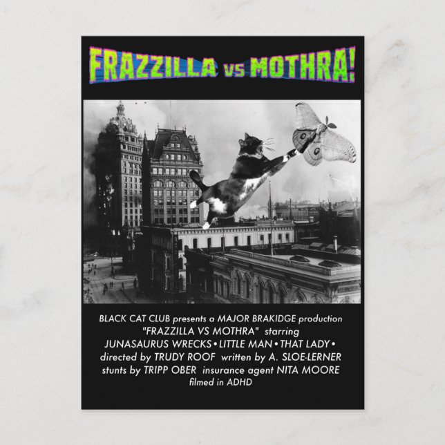 Frazzilla! A Monster Cat Postcard (Front)