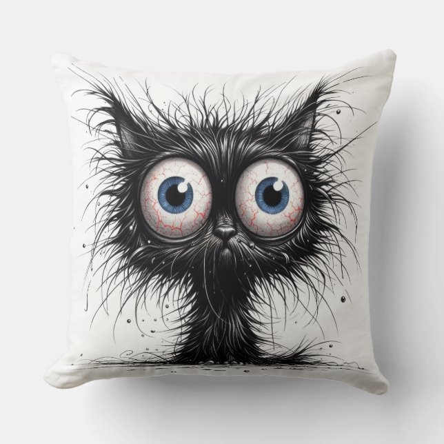 Frazzled Cat Cushion (Front)
