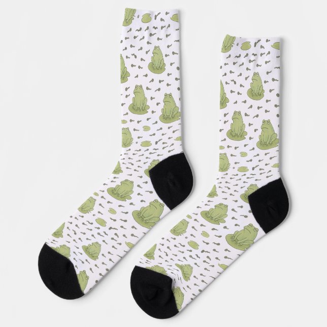 frazzled frog and tadpoles socks (Left)