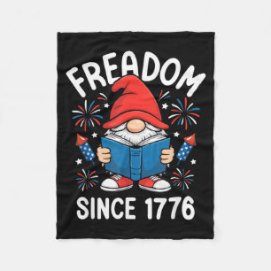 Freadom 1776 Gnome Patriotic American Reading Fleece Blanket