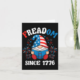 Freadom Gnome Patriotic Book 4th of July Card