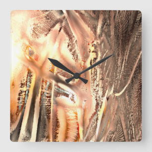 Freak coral texture and very rough digital cutout square wall clock