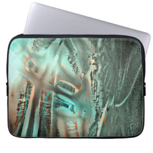 Freak grayish cyan texture & rough digital cutout laptop sleeve