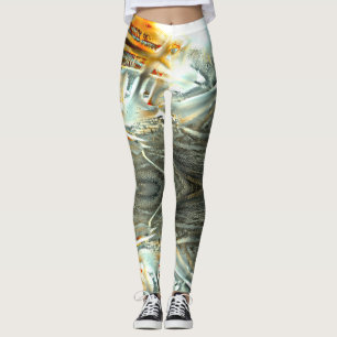 Freak grey texture burning parts to digital cutout leggings