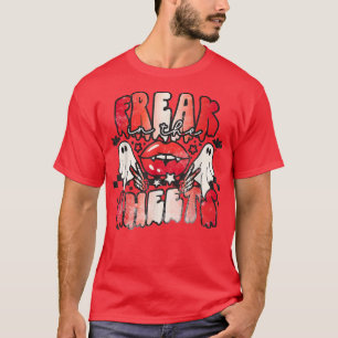 Freak In The Sheets Funny Halloween Boo Ghost Lip T-Shirt