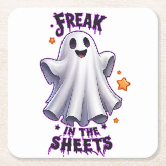 Freak in the Sheets Funny Halloween Ghost Coaster