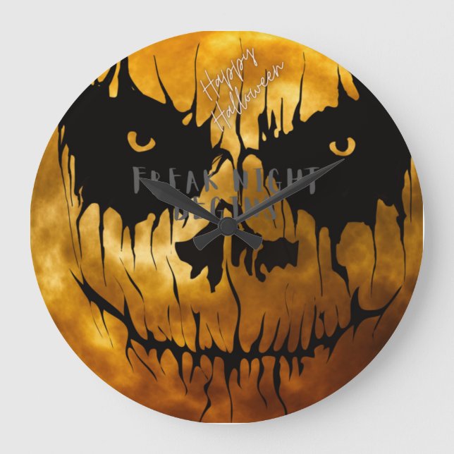  "Freak Night Begins" Happy Halloween Wall Clock (Front)