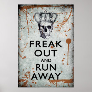 Freak Out and Run Away Halloween Poster
