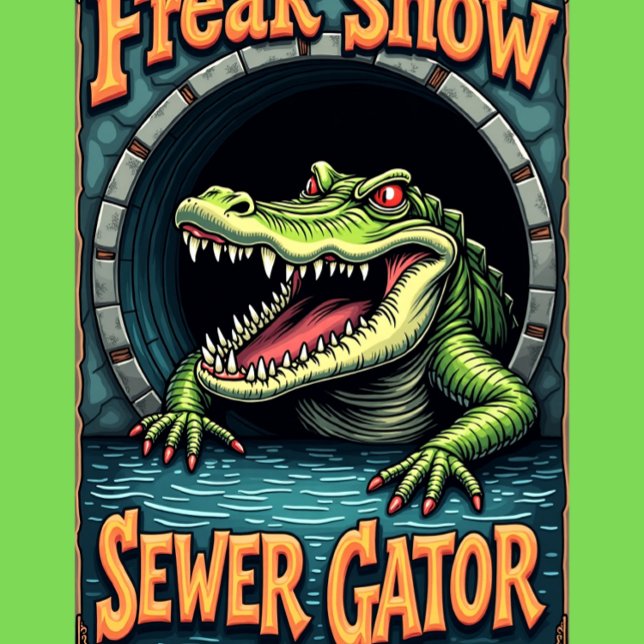 Freak Show Collection Sewer Gator Graphic  T-Shirt (Creator Uploaded)