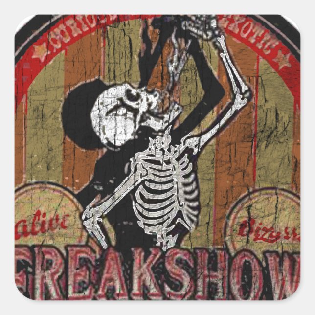Freak Show Square Sticker (Front)